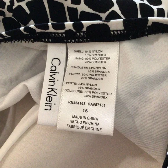 Calvin Klein Black and White One Piece Swimsuit - Picture 5 of 10